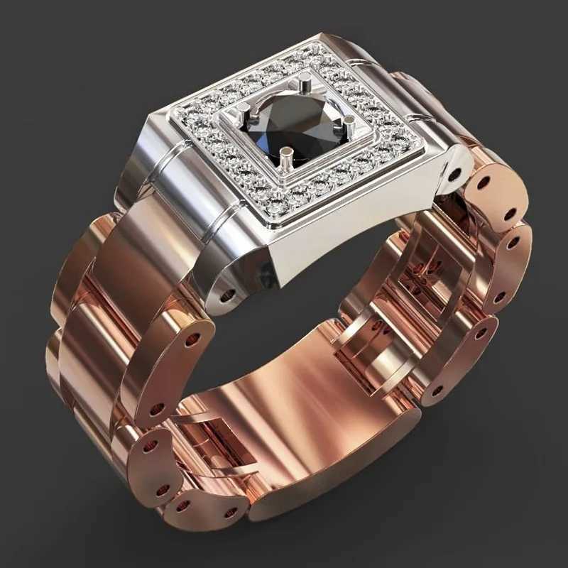 Pierścienie zespołowe 18K Multi -Rose Men/Women Pierścień Złoty Pierścień Naturalny 1 szafirowy diamentowa biżuteria Anillos de Bizuteria Anillos Biżuter Pudełko J240410