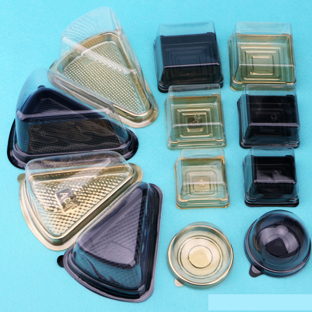 ミニケーキボックスとパッケージボックス蓋付きケーキ用の透明なプラスチックボックス卵子ヨルクパフムーンケーキボックスクリアパッキングボックス