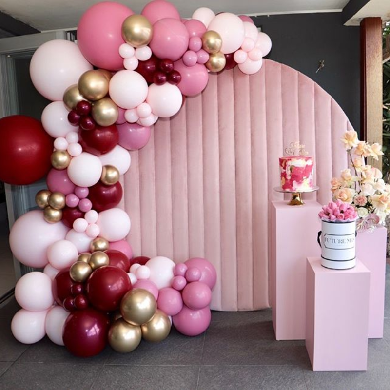 Décluseurs de photographie Round Velvet Wedding Backdrop Stand pour les fêtes Bannière d'anniversaire de fond d'extérieur pliable