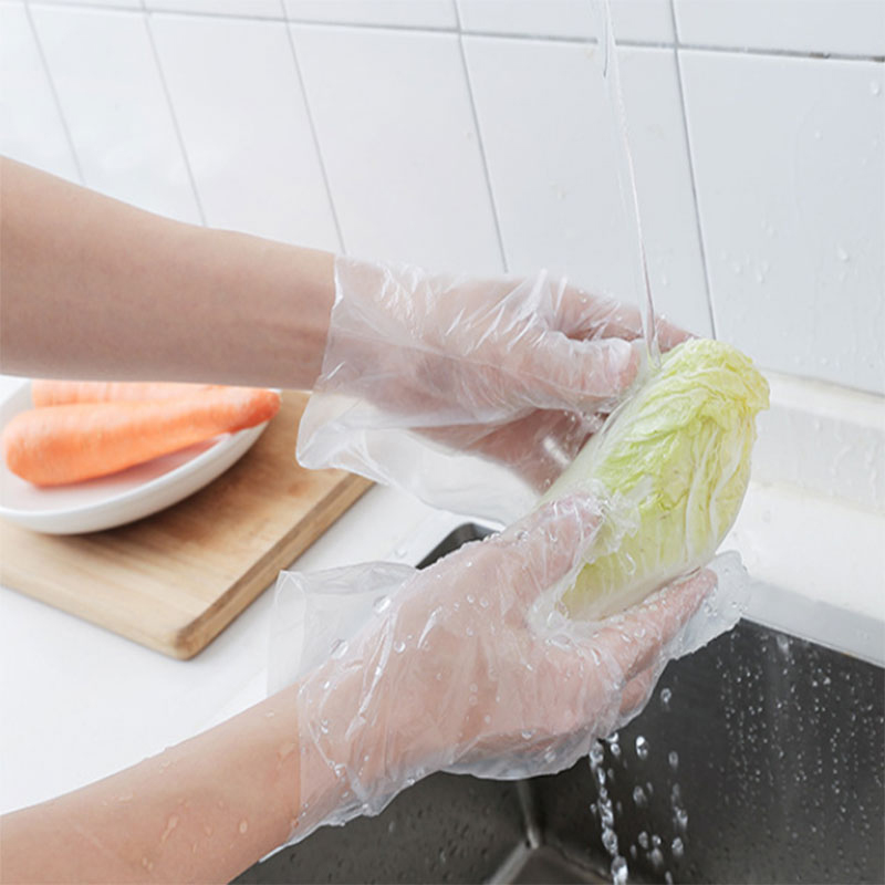 100 adettek kullanımlık eldivenler plastik temizlik gıda eldivenleri evrensel bahçe mutfak sebze meyve temizleme eldivenleri
