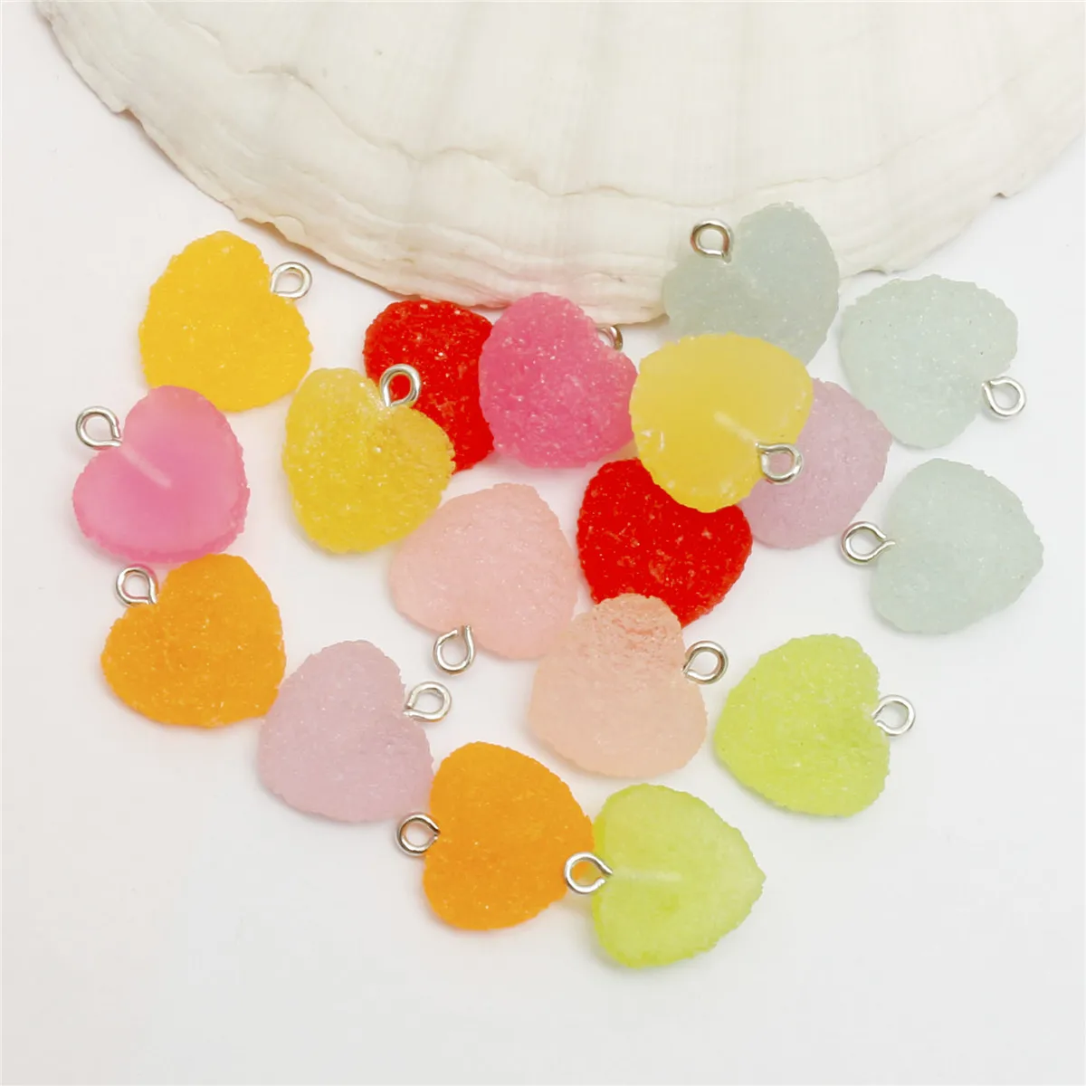 colorés de bonbons doux en forme de coeur charmes pour le collier bracelet bricolage pendentif boucles d'oreilles