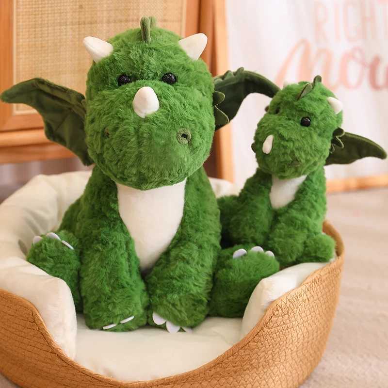 Plüschpuppen kreative Dinosaurier -Eier verwandelt sich in Dinosaurier Plüschspielzeug kreativer Füllung Cartoon Dragon Doll Kissen Baby Schlafpolster Kindergeschenke J240410