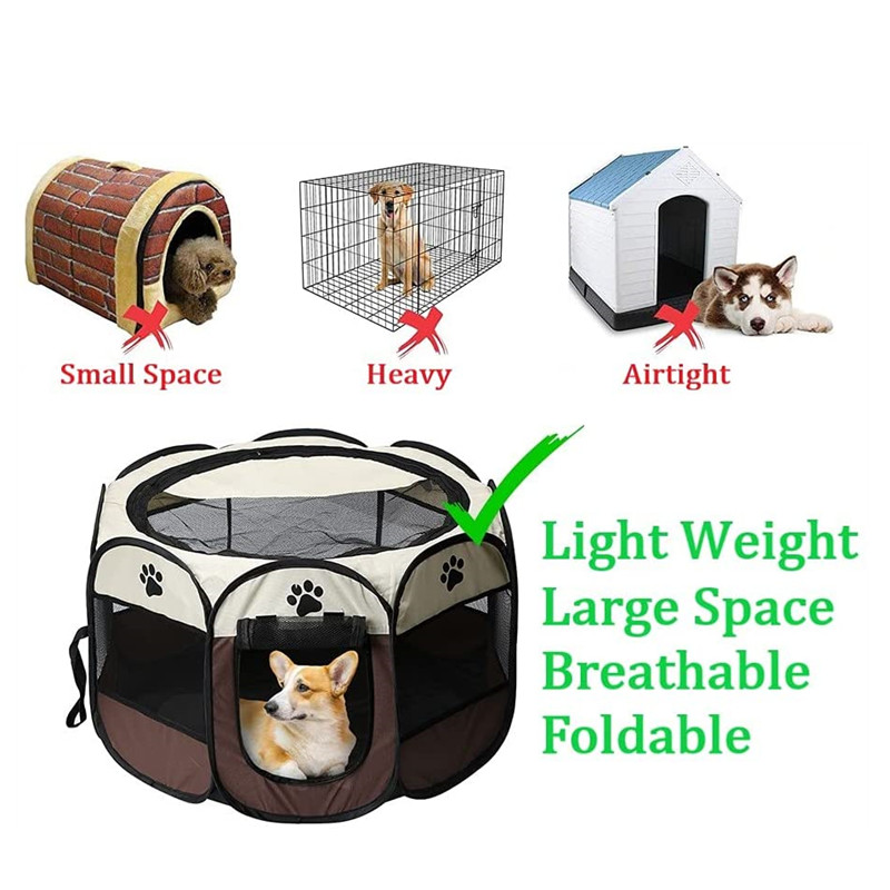Tente portable pour chiens et chats, grands et petits chiens, cage extérieure, pliable, intérieur, parc, chiot, chats, salle de compagnie