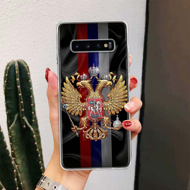 Russie Russian Flags Emblem pour Samsung Galaxy M21 M31 M32 M51 M52 M12 M30S Téléphone Note 20 Ultra 10 plus 9 8 J4 J6 + J8 Fonds