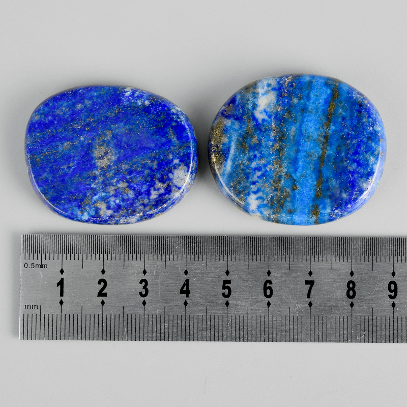 Lapis Lauzli Palm Stone CHAKRA SET心配親指宝石マッサージスキンケアツールボディナチュラルジェイドビューティー製品