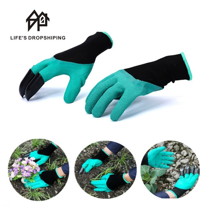 e griffe à main 4 / 8abs Glants de jardin en plastique Glants en caoutchouc Jardinage Plantation de gants de travail imperméable durable