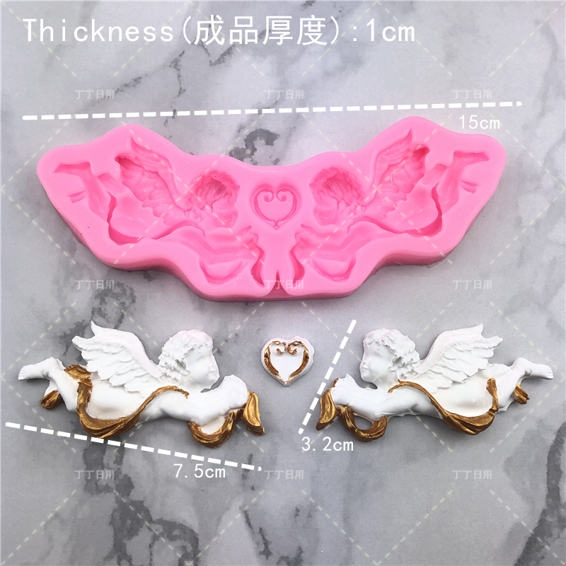 Sugarcraft Angel Silicone Mold Baby Girl Birthday Fondant Cake Decorating Tools Chocolate Gumpaste Diy Clay Harts Art tillgänglig