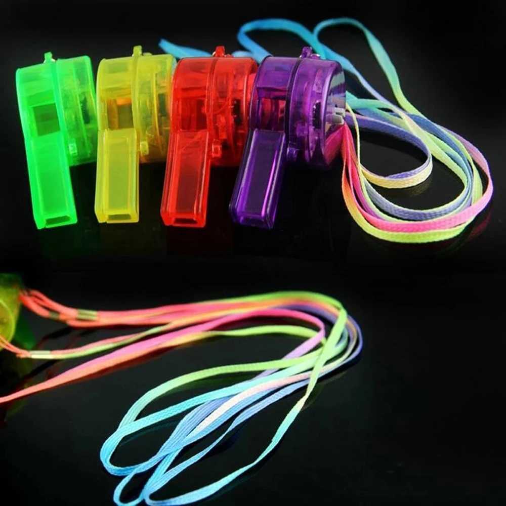 Whistle lampeggiante giocattoli lampeggiante a LED, COLLEGNO COLORE LED LIGHT UP DIVERSO IN DUO CHE PARTIZIONE RAVE GLOW PARTITA BASSA BAMBINI BAMBINI GIOCHIO ELETTRONICI 240410