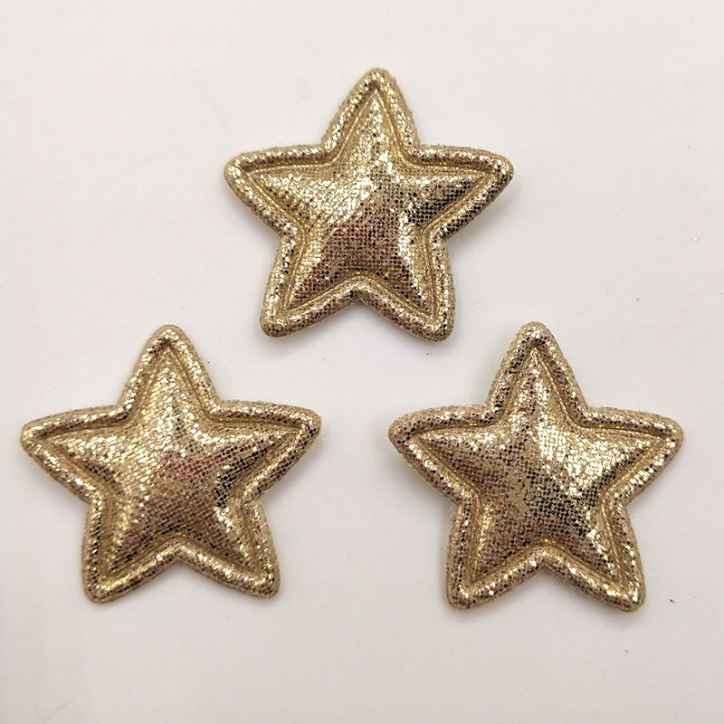 2,5 cm de paillette star acolchoado apliques para roupas de costura de roupas decoração de arco de cabelo diy