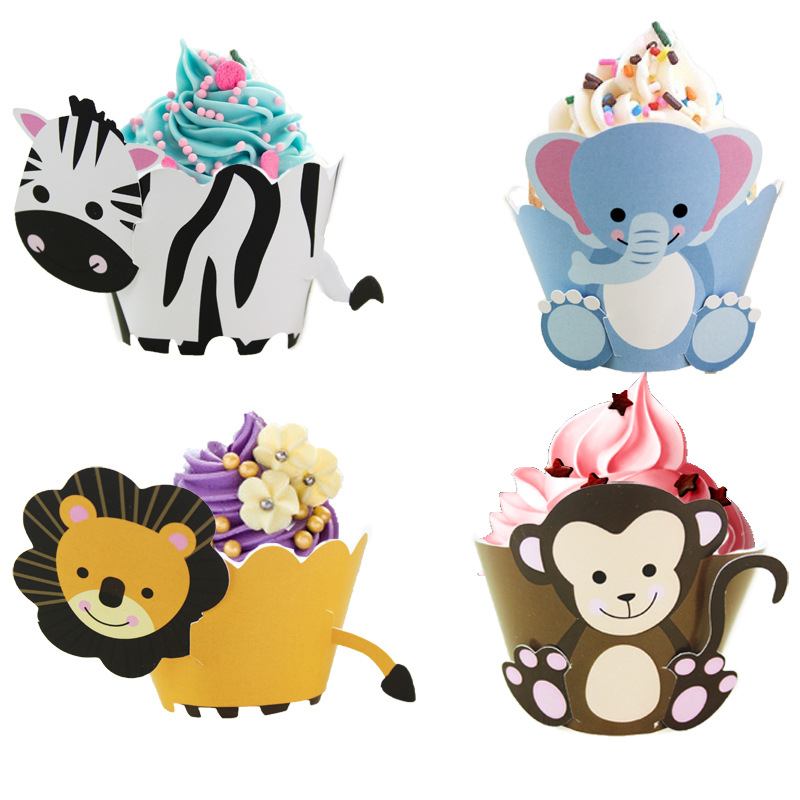 Woodland Animal Cupcakes Wrappers Florest Friend Owl Fox Bear Deer Alpaca Cake Topper Jungle Party Kids Birthday Party Decoration