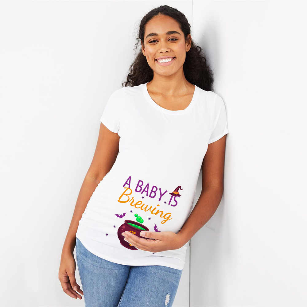 Oczekując małą dyniową ciążową koszulę Zabawne Halloween matka mama będzie tshirts w ciążę baby shower