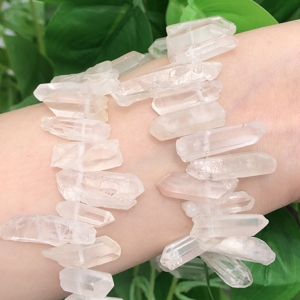 Perles de quartz en cristal blanc roche naturelle Point de guérison de guérison cru