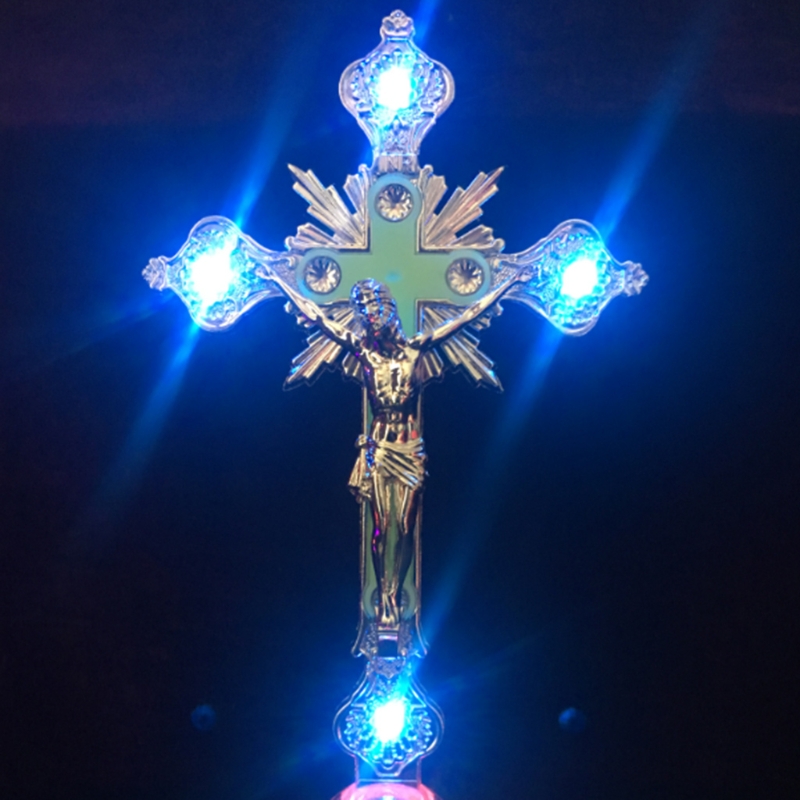 Relíquias da igreja Fatuetas Night Light Crucifix Jesus Cristo Cruz Católico Antigo