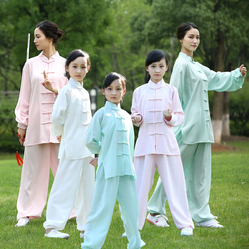 Униформа Taichi для детей и взрослых, кунгфу -ушу, костюм Wing Chun, хлопок, конопляный материал, повседневный спорт, набор боевых искусств