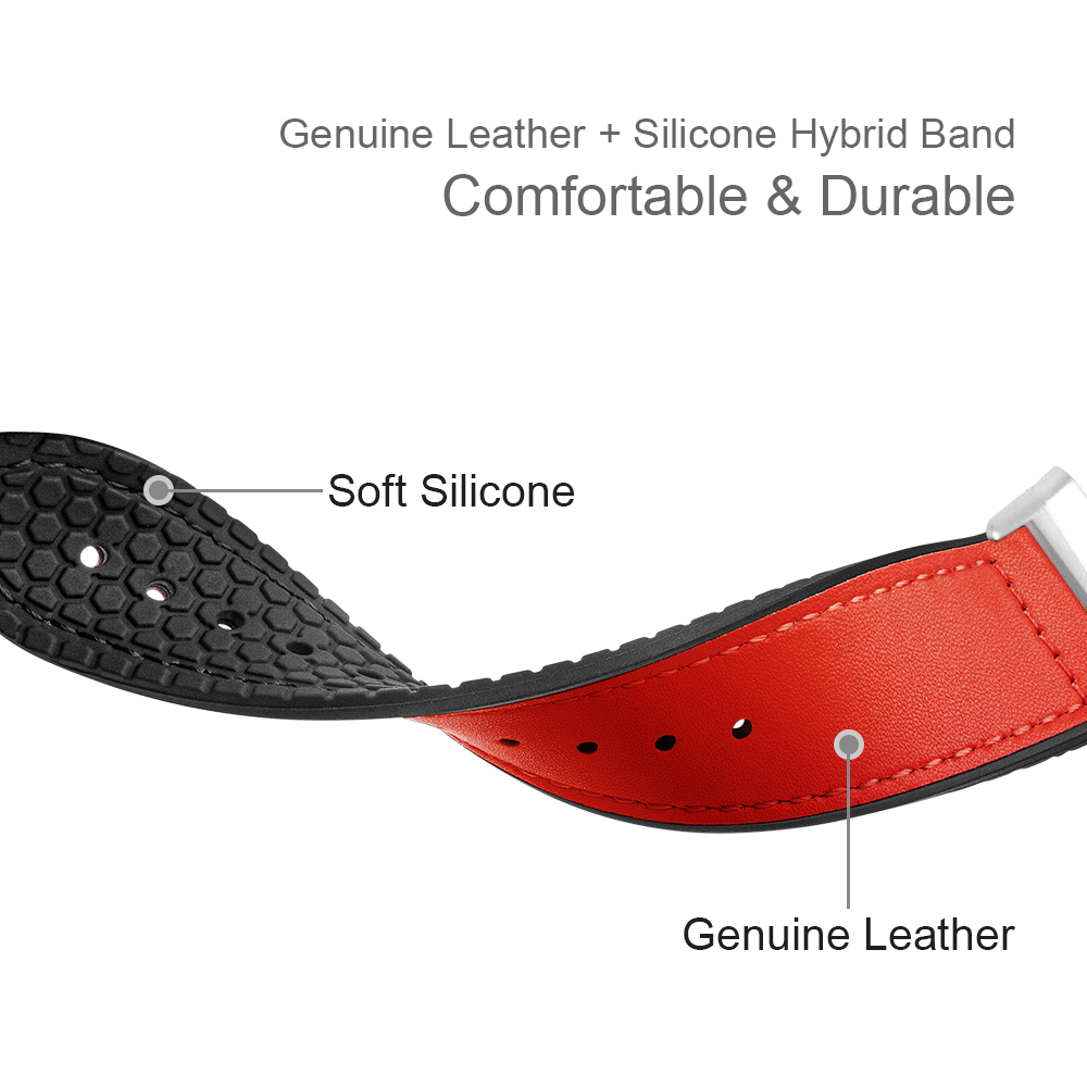 Honocumi Fitbit Versa 3 Band Sillicone Leather Cless Cint Sostituzione Polti Fitbit Versa3 / Fitbit Smartwatch