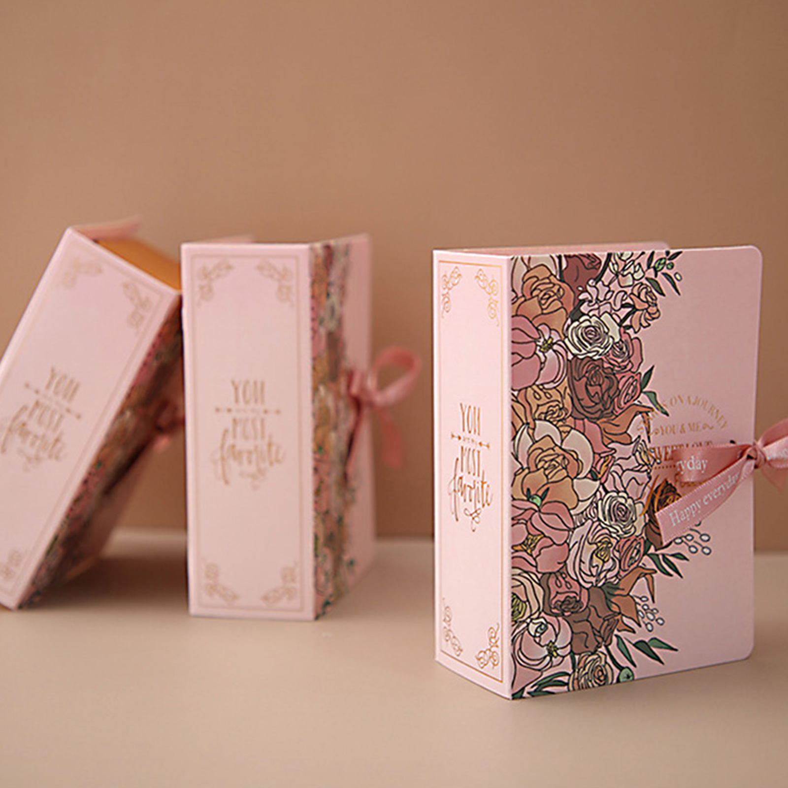 Creative Simple Book Shape Gift Box Cream