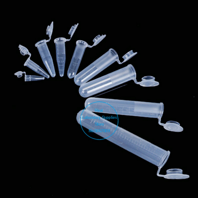 100/200/500/Lab PCR / EP Plastic Centrifuge Tube with Joint Cap 0.1/0.2/0.5/1.5/2/5/7/10/15ml