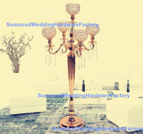 Gold Metal Tall Candlestick Taper Decorative Centerpiece Metal Gold Candelabra Candle Holder For Wedding Senyu01146