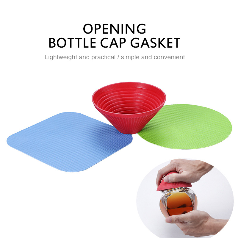 Multifunktionell gummiflasköppnare Anti-Scid Bottle Apple Opening Bottle Cap Packning Mat Coasters Booster Can Opener Kitchen Tool