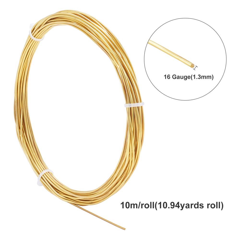 1.3/1.6/1/2mm Brass Craft Wire 10m/5m Round Golden Colorfast Beading Wire for Bracelet Necklace DIY Jewelry Craft Making