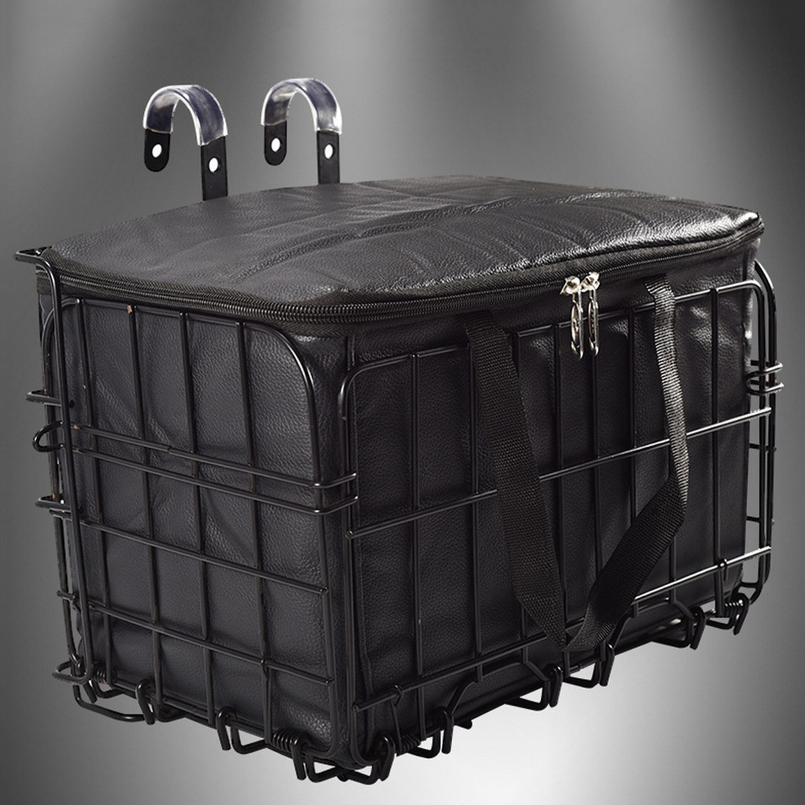 Metal Foldable Bicycle Basket Bike Front Basket Hanging Bike Storage Container Basket Cargo for Cycling