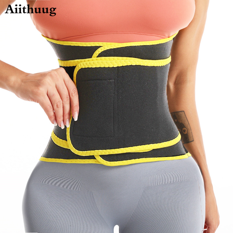 Aiithuug Neoprene Waist Training Corsets Abdominal Training Corset Sauna Sweat Waist Trainer Body Shaper Belt Hot Sweat Girdle