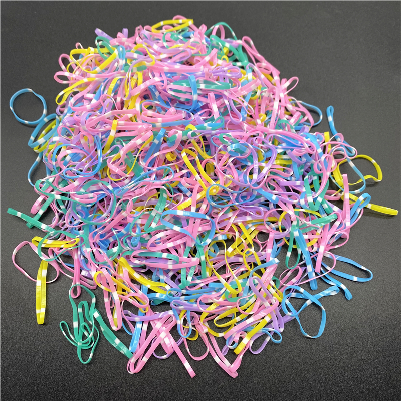 30 mm kolorowy gumowy pierścień jednorazowe elastyczne opaski do włosów kucyk gumowy gumowy opaska