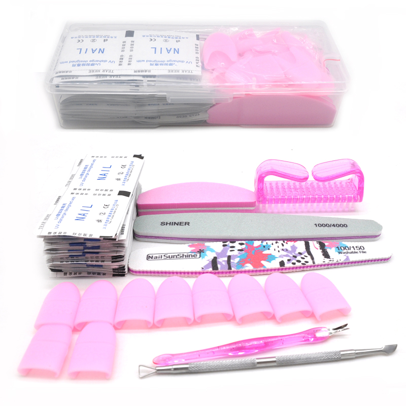 Nail Polish Remover Manicure Tools Kit For Nail Surface Cleanser UV Gel Nails Tips Pusher Cleaner Manicure Files Tools