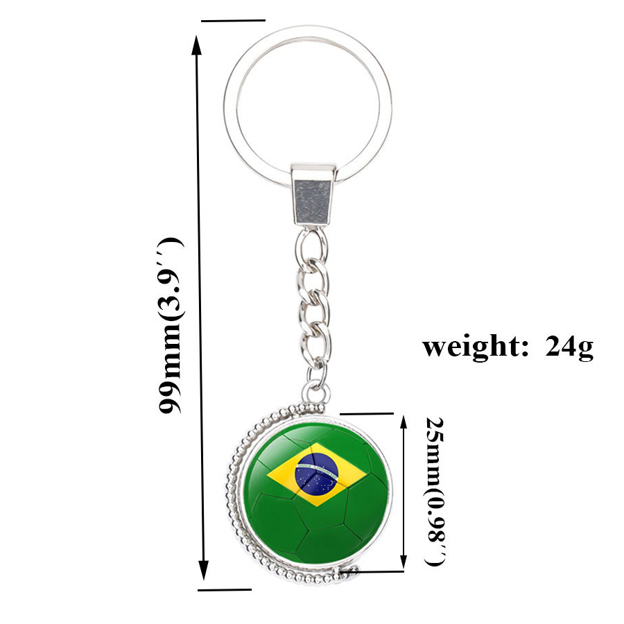 Brasilien flagga fotboll nyckelring brasilianska tofflor charm nyckelkedja ring resor souvenir biltangenthangare du dubbelsidiga smycken