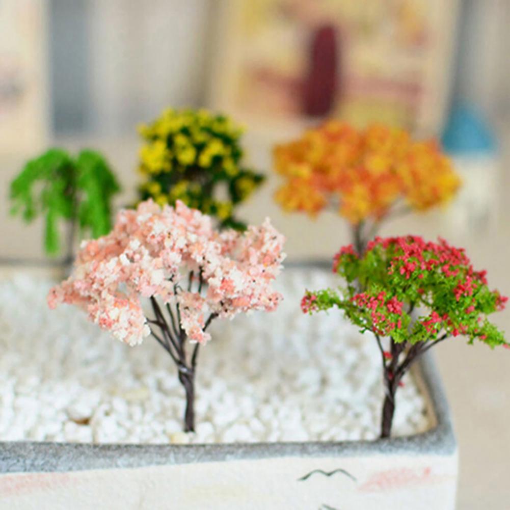 Plant Miniature mini olika form plast metall dollhouse träd miniatyr för hem trädgård jardin