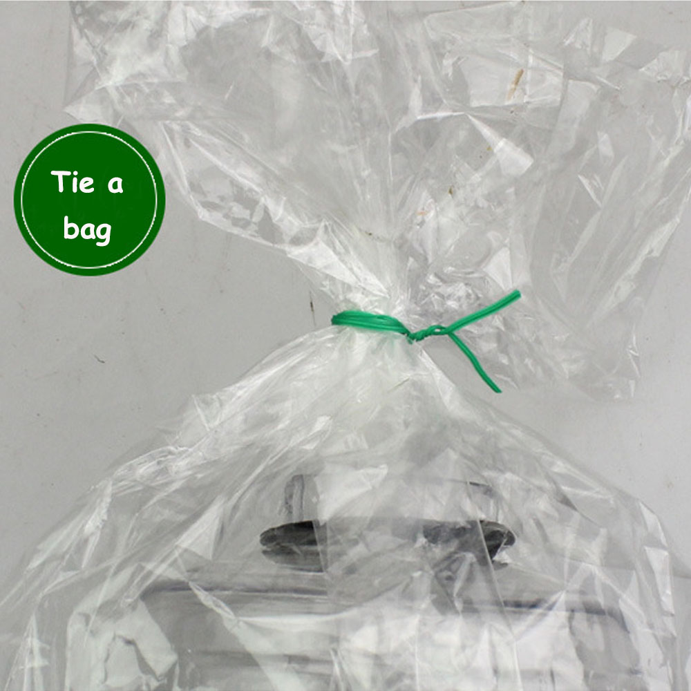 バッグ付きロルケットガーデンのネクタイプラスチックワイヤーバインディングライン植物フラワーキュウリグレープラタンホルダー温室庭用品