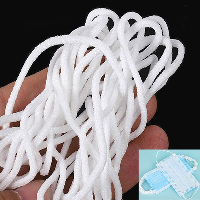 Elastic Strap String Band Cord Holder Mask White Earloop Cord Ear Tie Rope Handmade DIY String for Clothing Knit Sewing Crafts