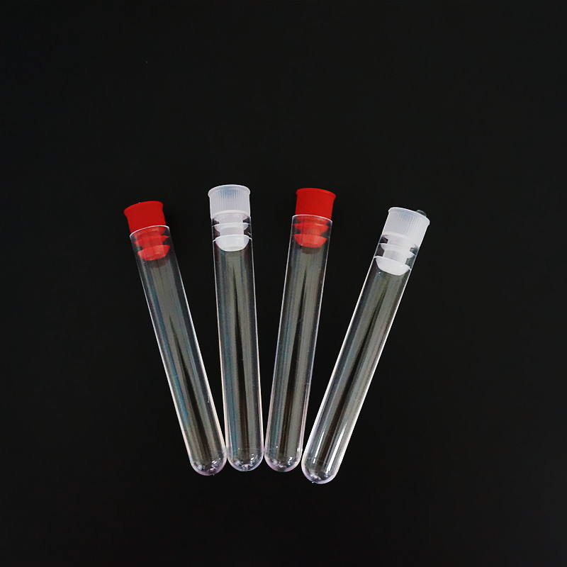 50 -stcs13x78mm lab transparante plastic testbuis rond bodembuis flacon met cap office school laboratorium experiment benodigdheden