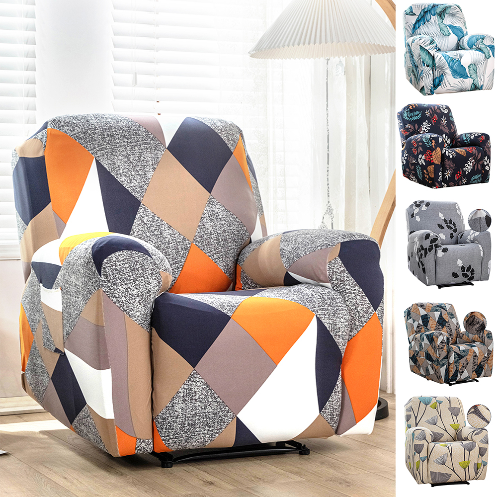 4 -stks hoge stretchrecliner deksel sofa slipcover single stoes zachte ademende bedrukte bedrukte ligstoel deksel meubels beschermer