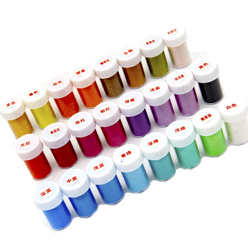 12 Färgpärlescent Mica Pigment Powder Rainbow UV Harts Epoxy Craft Diy SMycken Making Handmased Soap Coloring Powdering Powdering