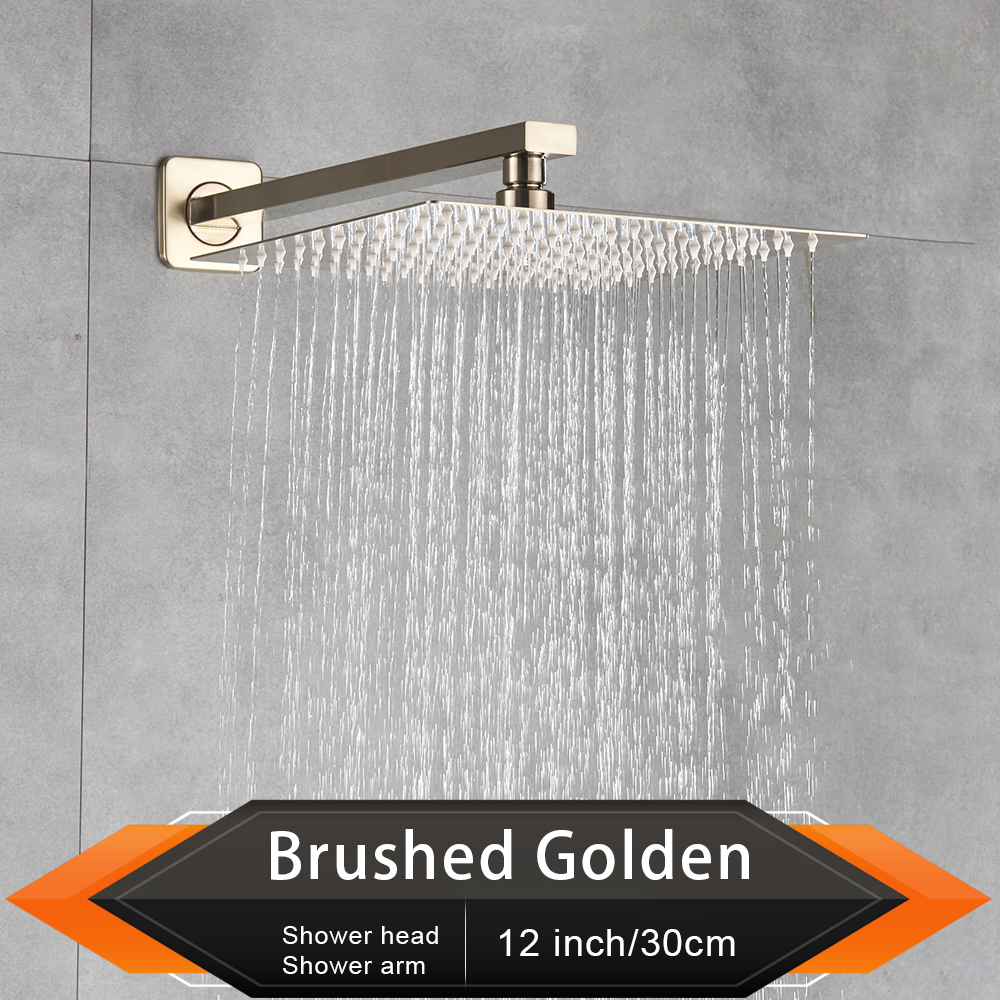 Rozin Brushed Golden Rainfall Shower Headバスルーム8/10/12 