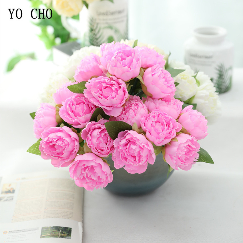 fake peonies artificial flower wedding home decoration silk pink flower (9)