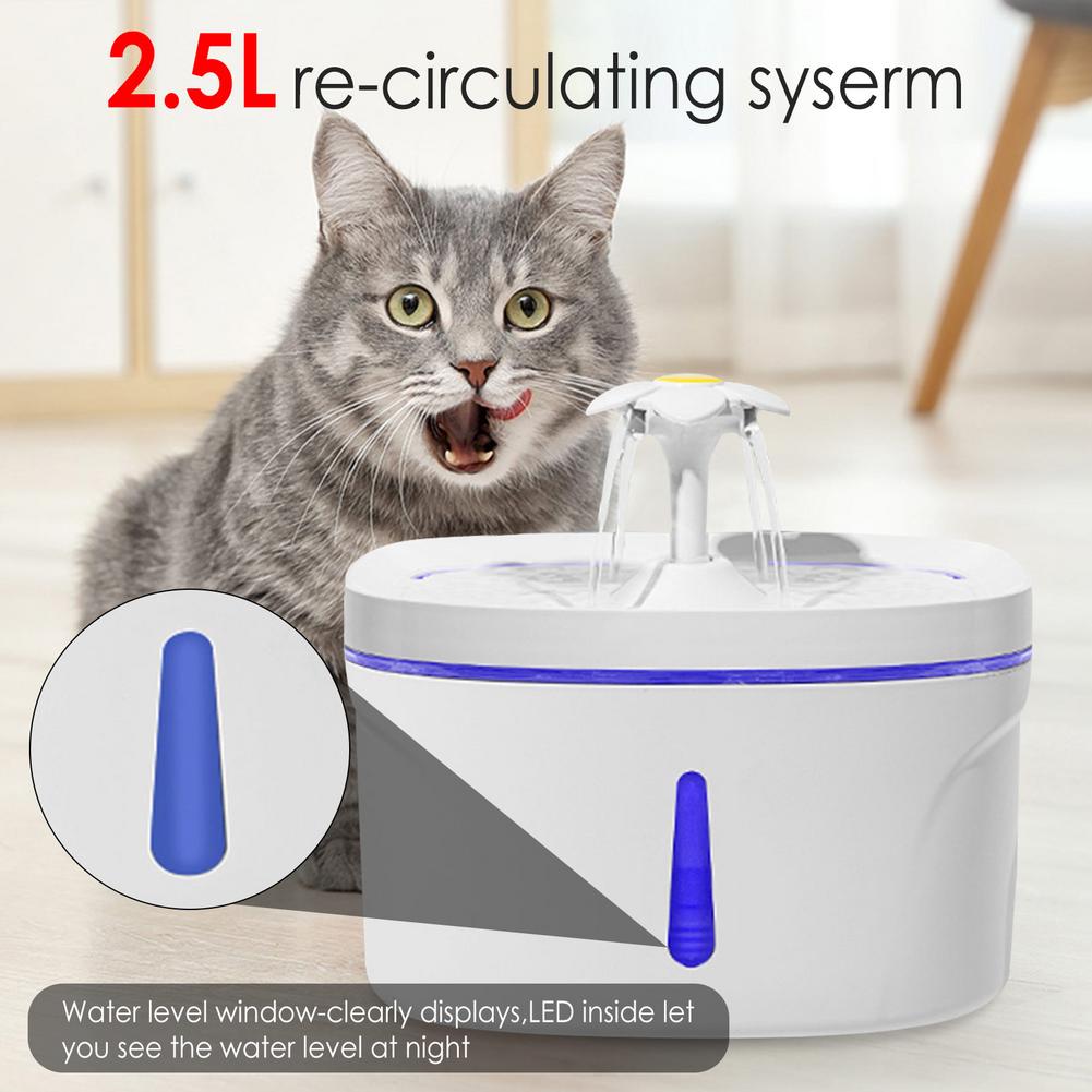 Automatisk hund som dricker Fountain Pet Cat Water Dispenser USB Puppy Cat Drinker Feeder Bowl Electric Pet Drinker Dispenser
