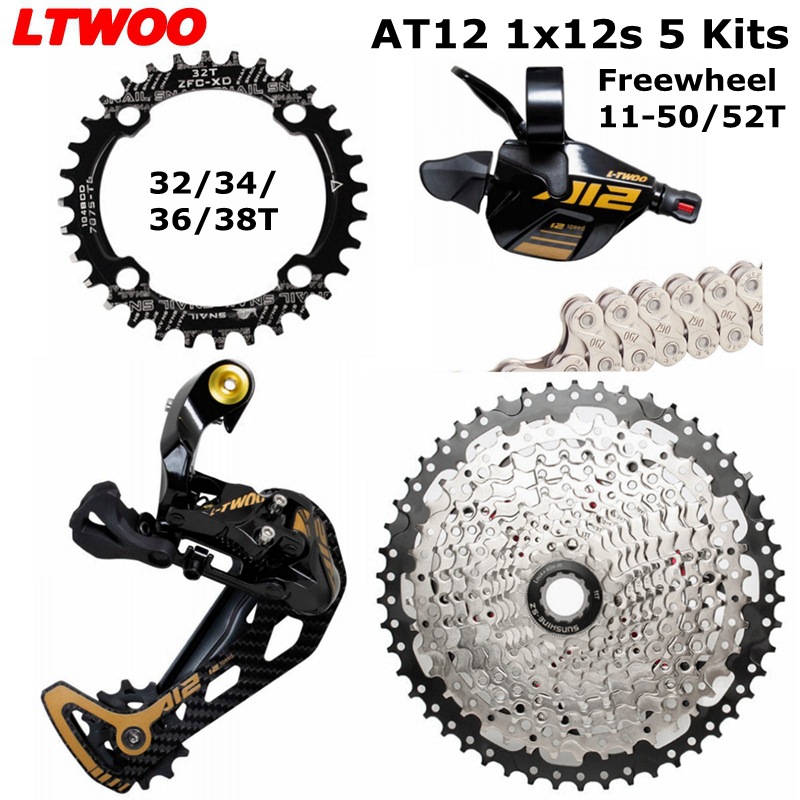 LTWOO AT12 MTB 12 Speed ​​Groupset Shifter Bak Derailleur 11-50T 52T Cassette Bike Chainring X12 Chain for Eagle GX M9100 M8100