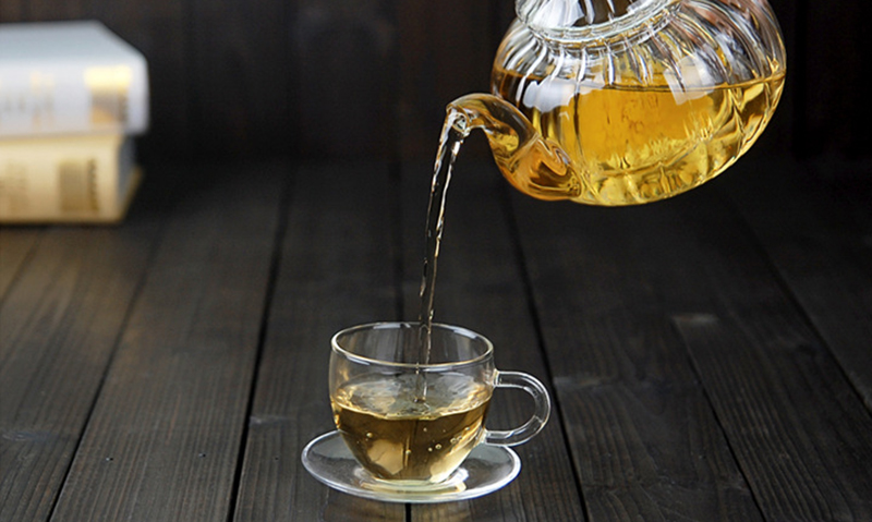 Striped pumpkin shape flower teapot Flower TeaCup Glass Teapot with Infuser Tea Leaf Herbal Heat Resistant Glass Pot