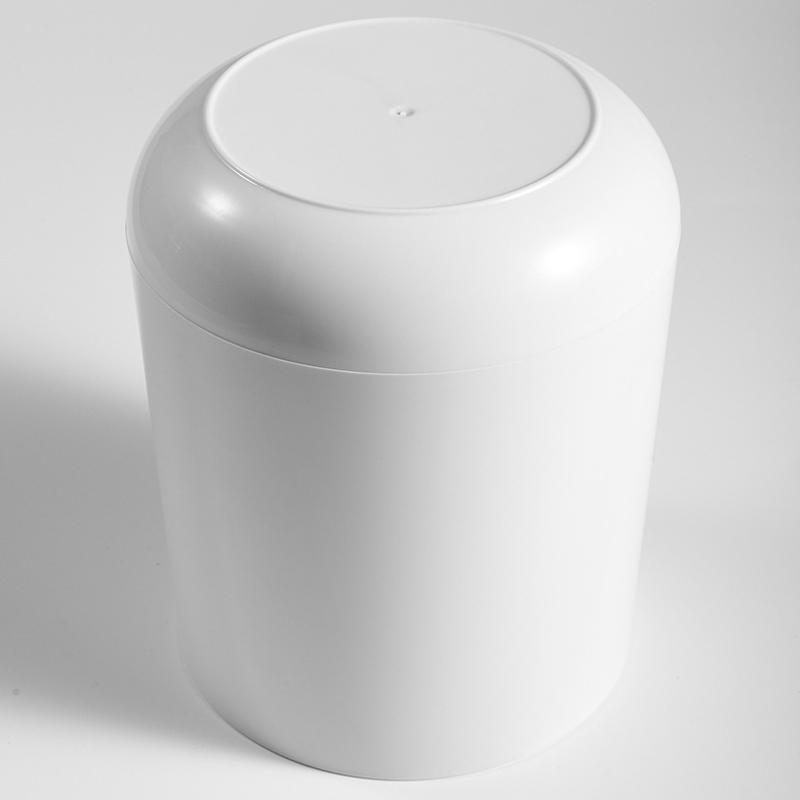 4L Kleine ronde plastic afval kan afvalcontainer Bak Bak met schommeldeksel voor badkamers Keukens Home Offices