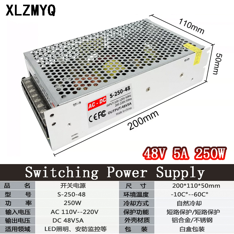 Växla strömförsörjning AC 220V till DC 5V 12V 15V 24V 48V Lätt transformator 1A 3A 5A 7A 10A 20A 25A 30A 50A SMPS för LED -remsa