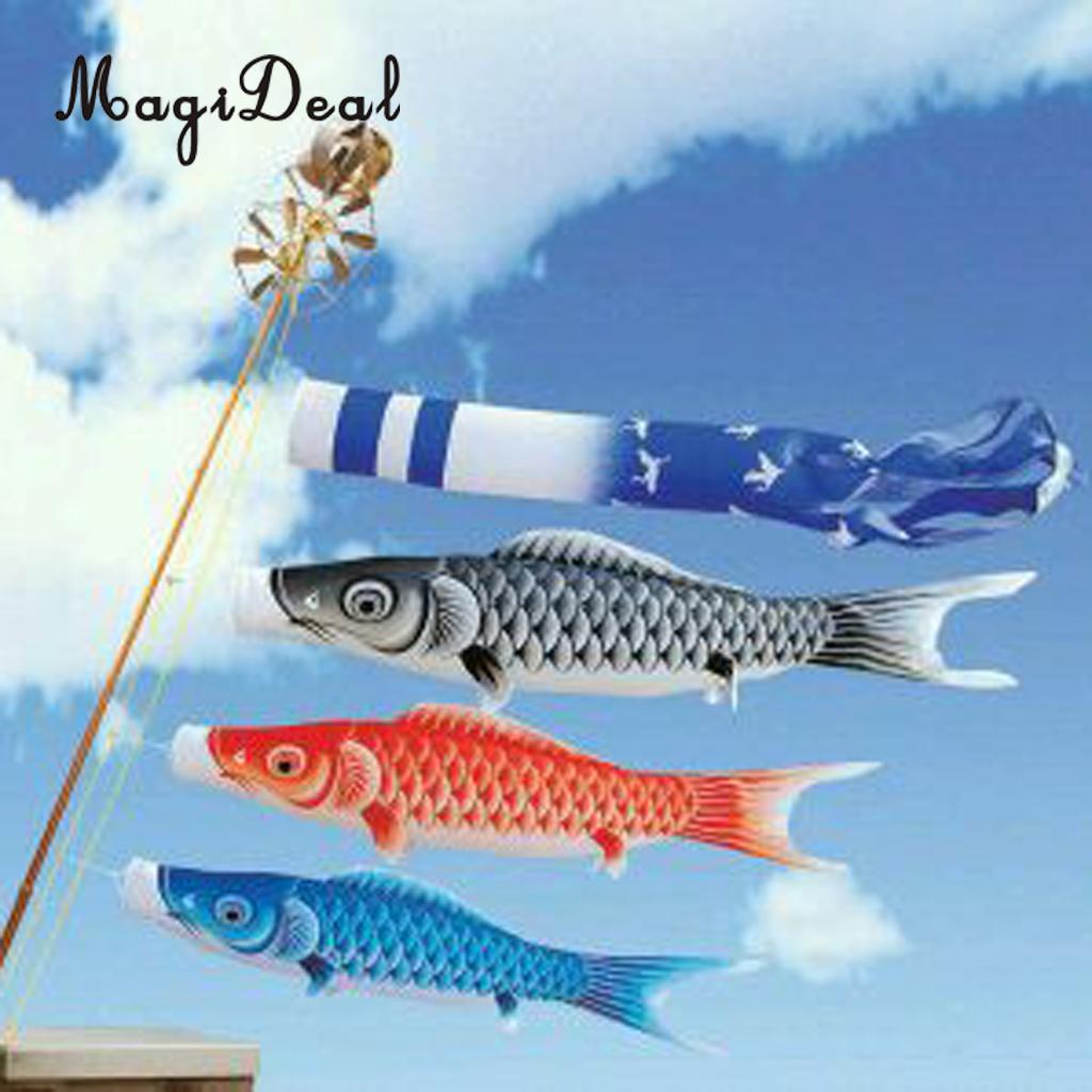 MagiDeal 40cm/55cm/70cm/100cm/150cm Japanese Windsock Carp Flag Koi Nobori Sailfish Fish Wind Streamer Home Party Decorations