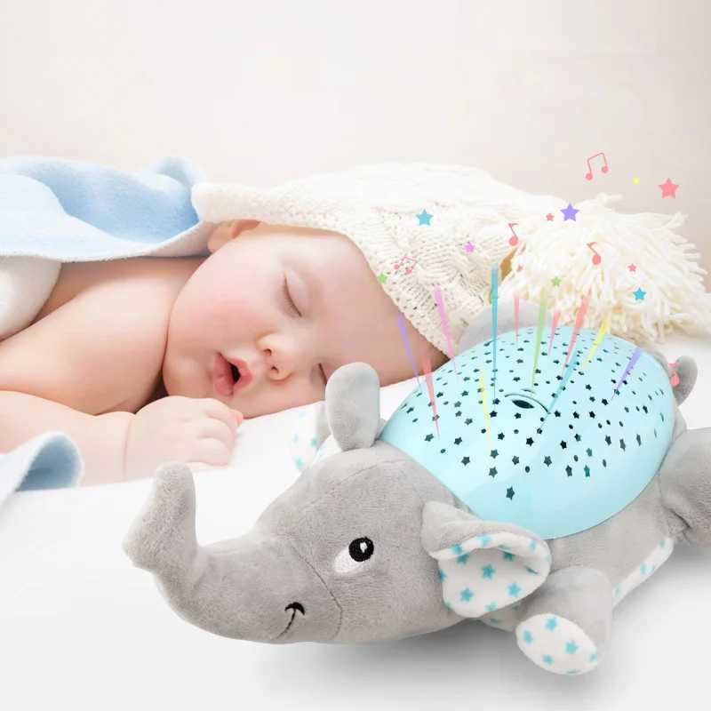 Bambole peluche Proiezione di musica animale Starry Sky Light Projector Starry Light Sleep Toy Baby Come Confort Plush bambola J240410