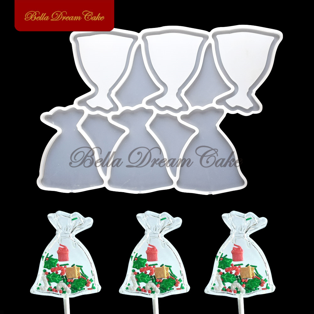 Kerstgingerbread/sok/paaskonijn/bloem lolly shaker siliconen mal diy chocoladegal cake decoratie gereedschap bakware