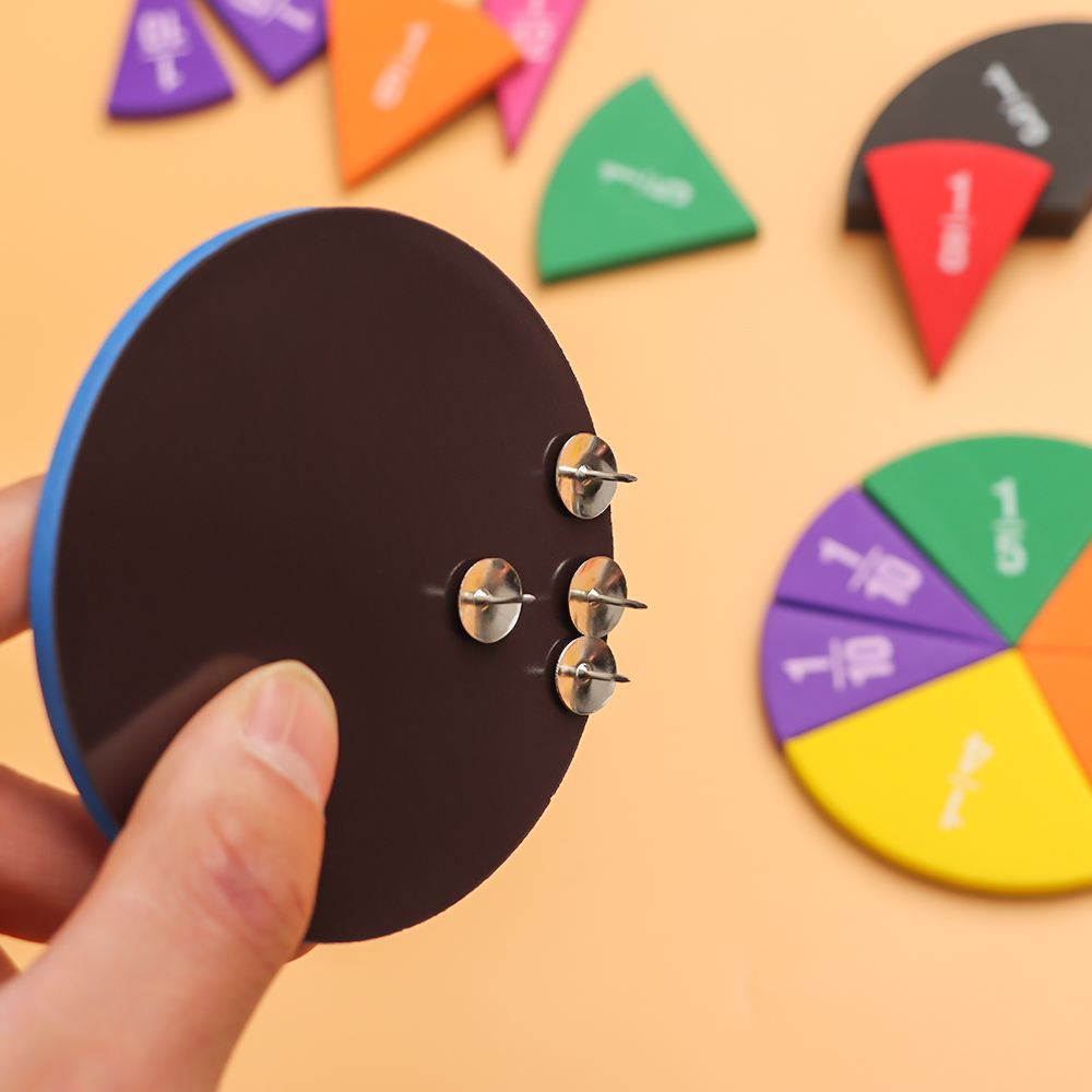 Yuvarlak şekilli kesirler enstrüman gösterici Montessori Matematik Oyuncakları Matematik Öğrenme Aracı Öğretim Hediyeleri