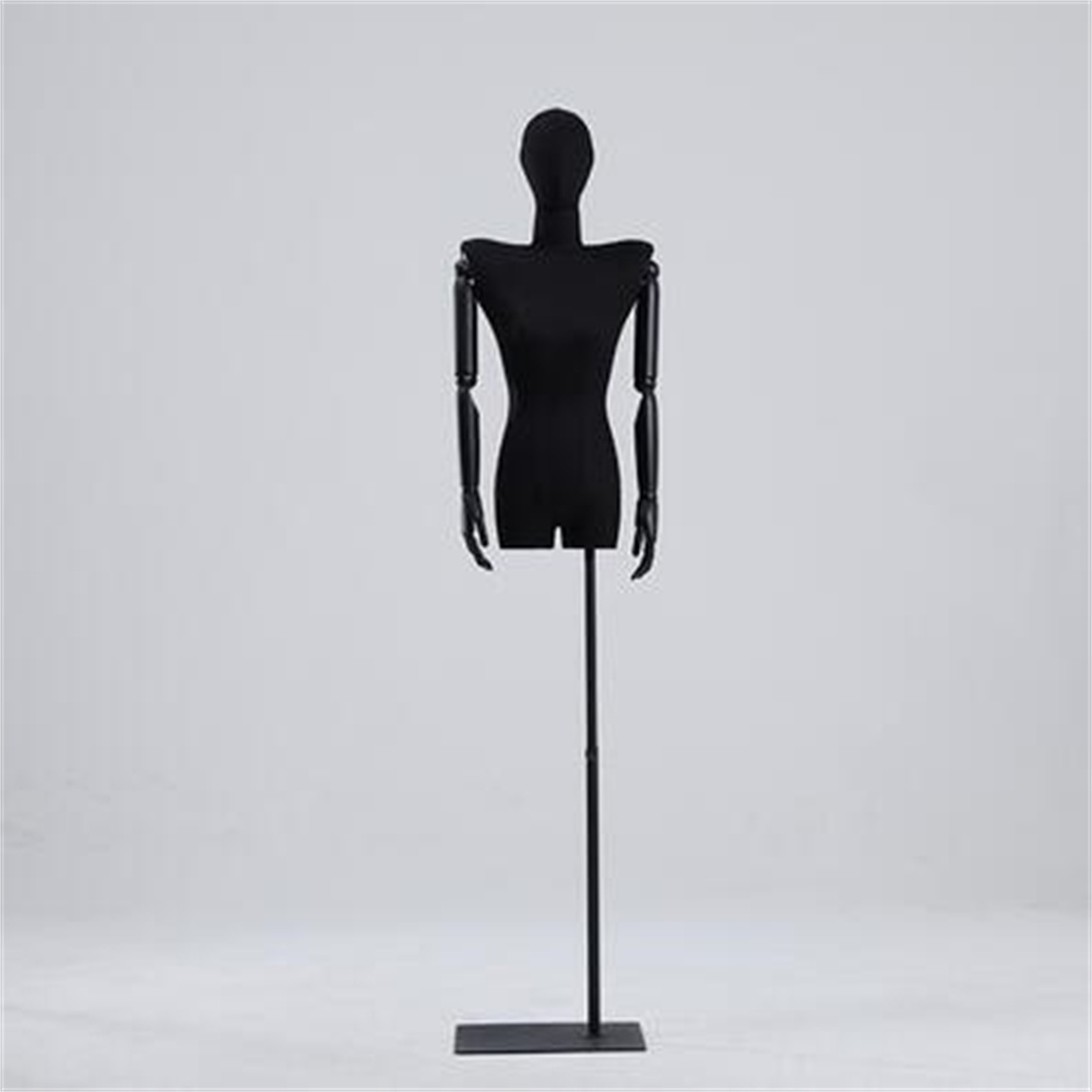 Mannequins femelles à épaule plate pleine longueur, accessoires pour le corps, angle droit de la clavicule, modèle de magasin de vêtements, base de trépied, noir, C013