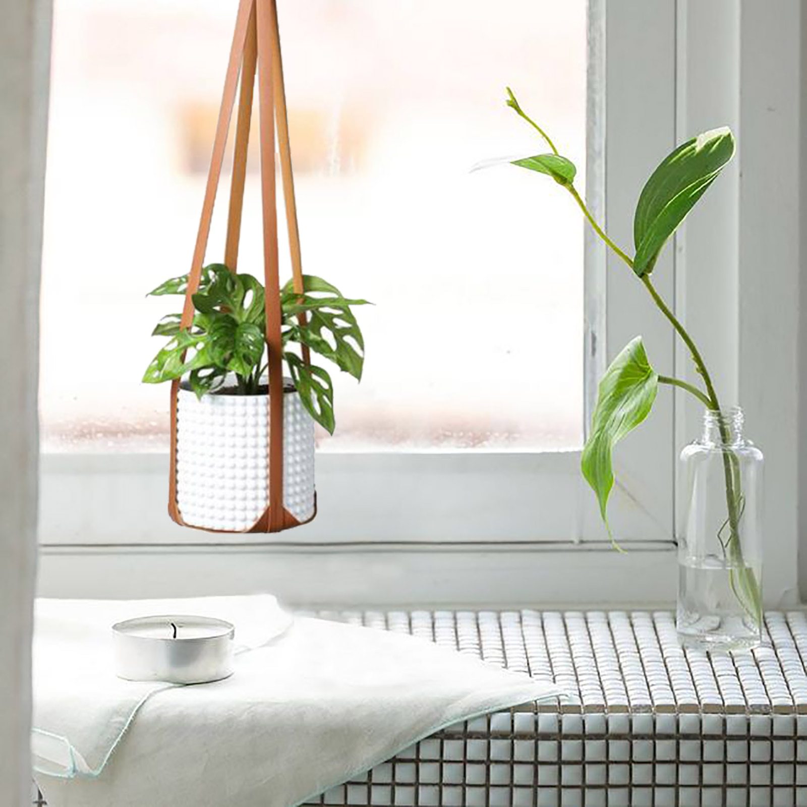 Lederen planten hanger touw plantenhaak hangende plantenbakken duurzame plantenbeugel touw huistuindecoratie
