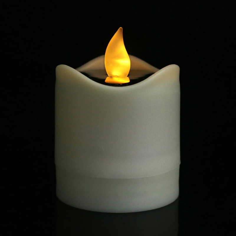 P82D Solen Powered LED Candle Light Yellow Flicker Tea Lamp Festival Wedding Romantic