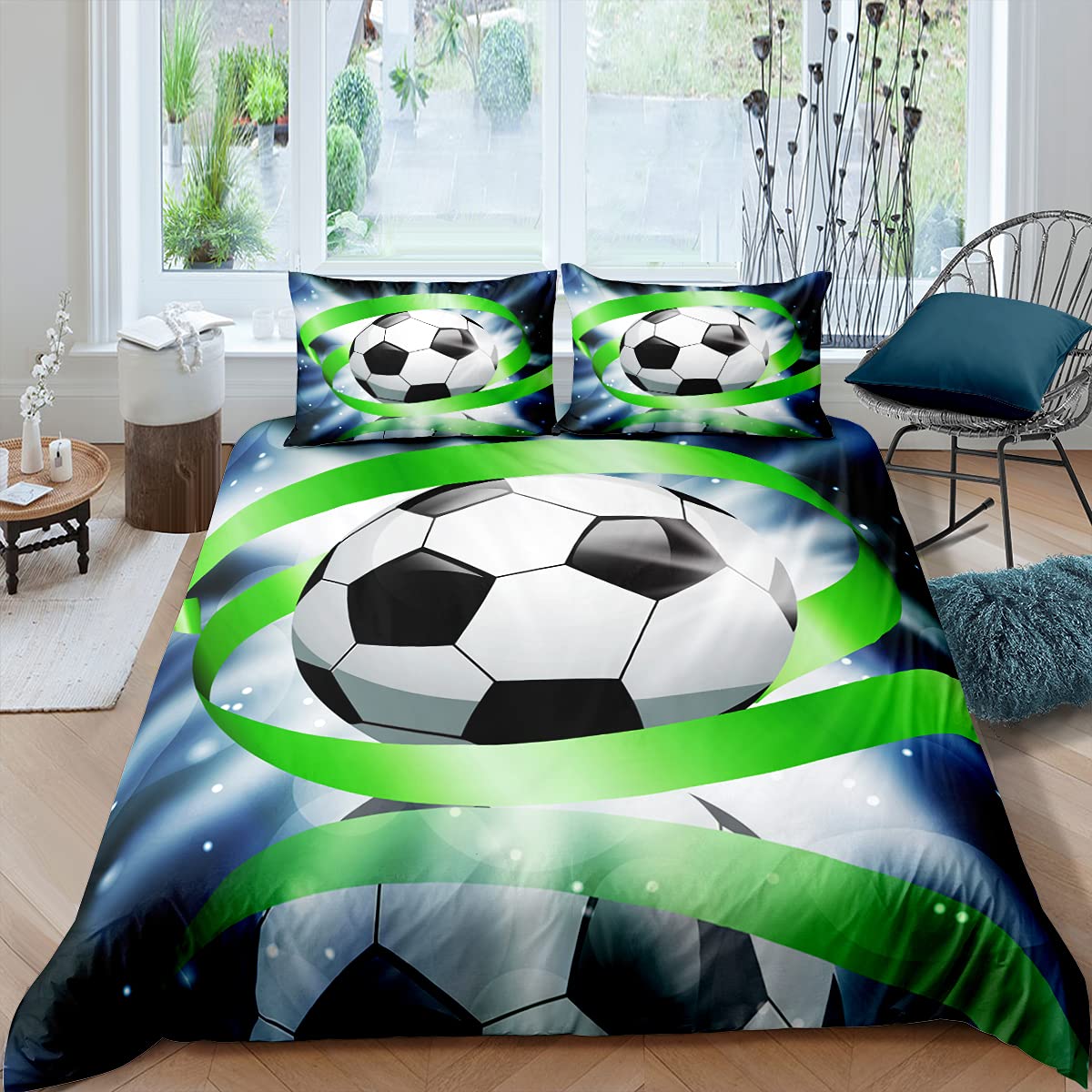 Футбольная одеяла набор футбольных шариков спортивные тематические тематические постельные принадлежностя